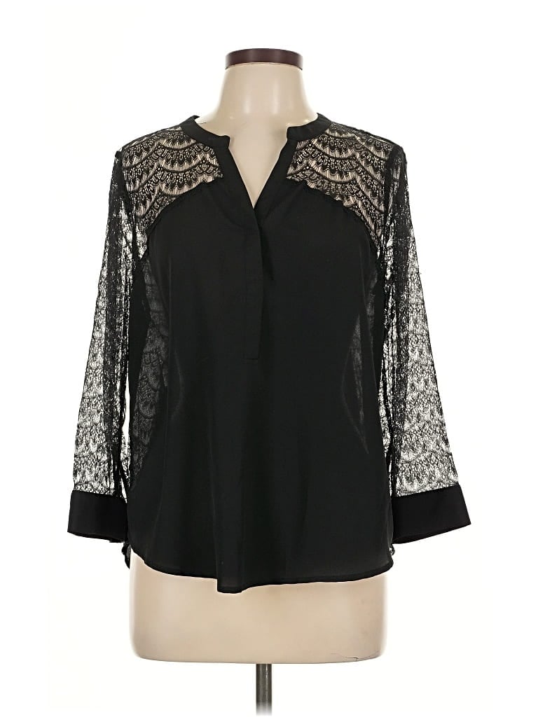 Pre-owned Neiman Marcus 3/4 Sleeve Blouse In Black