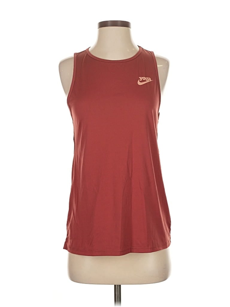 Pre-owned Nike Sleeveless Top Burgundy Halter Neckline Tops