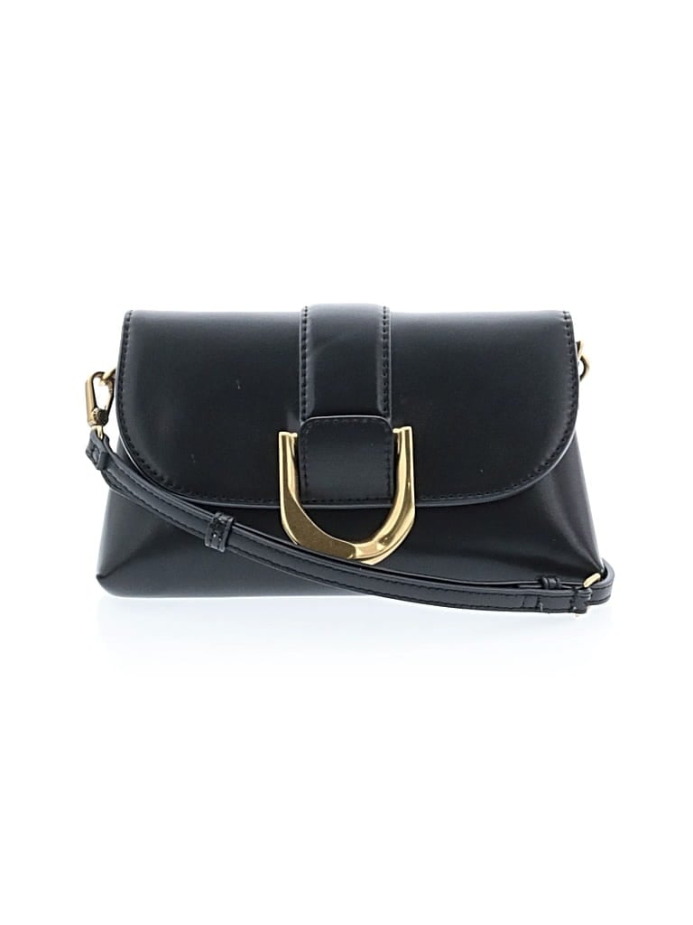 Pre-owned Charles & Keith Leather Crossbody Bag In Black