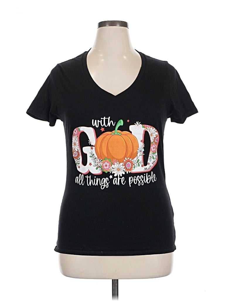 Pre-owned Love In Faith Short Sleeve T-shirt In Black