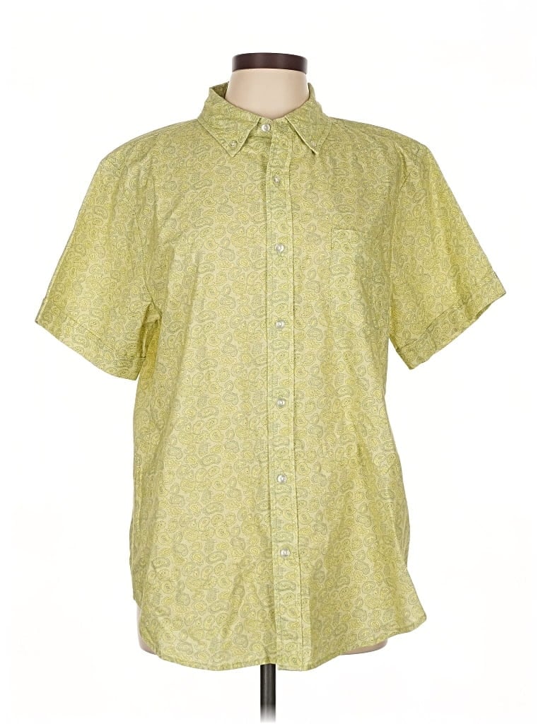 Pre-owned Re/done Short Sleeve Button Down Shirt In Green