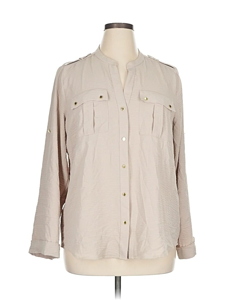 CALVIN KLEIN Pre-owned Long Sleeve Button Down Shirt In Brown