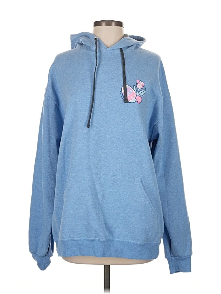 Pre-owned Fruit Of The Loom Pullover Hoodie In Blue