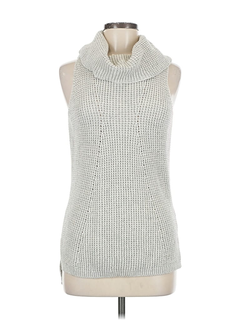 Pre-owned Max Studio Turtleneck Sweater In Silver