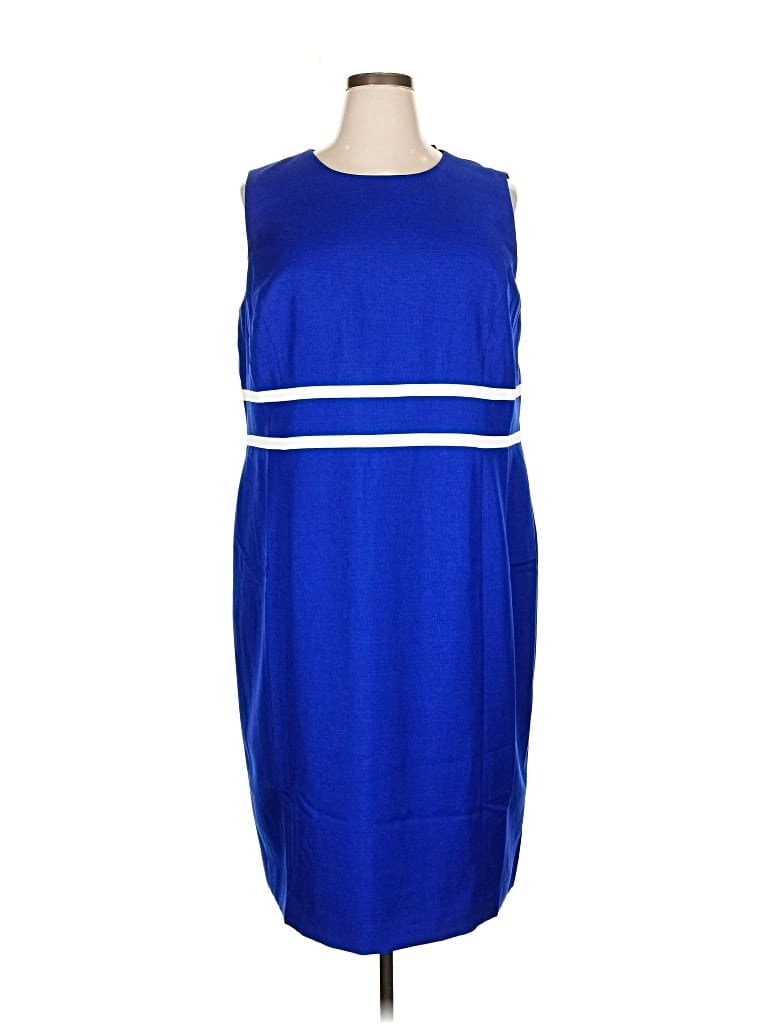 Black Label By Evan Picone Casual Dress In Blue