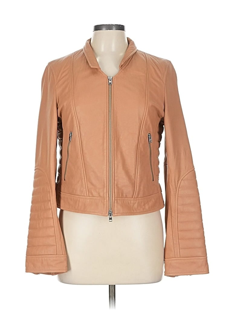 Pre-owned J.crew Collection Leather Jacket In Brown