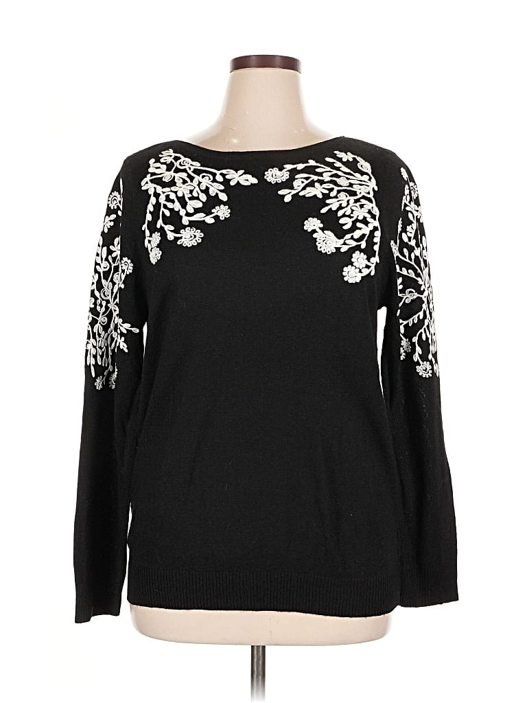 Pre-owned Rain + Rose Pullover Sweater In Black