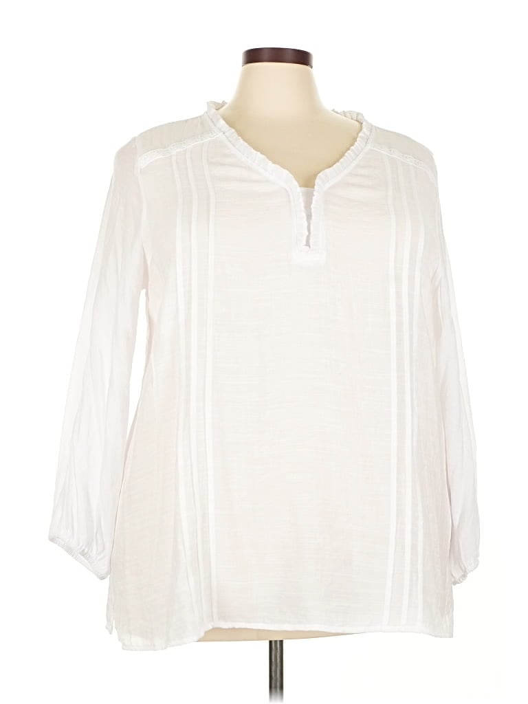 Pre-owned Counterparts Long Sleeve Blouse In White