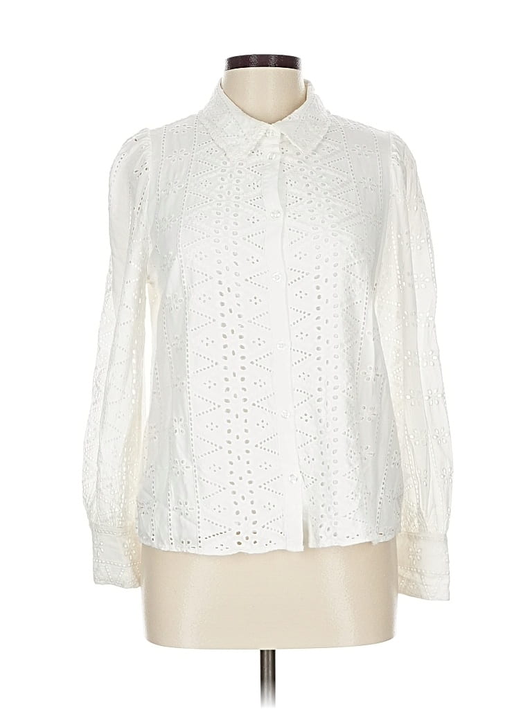 Pre-owned A Loves A Long Sleeve Blouse In White