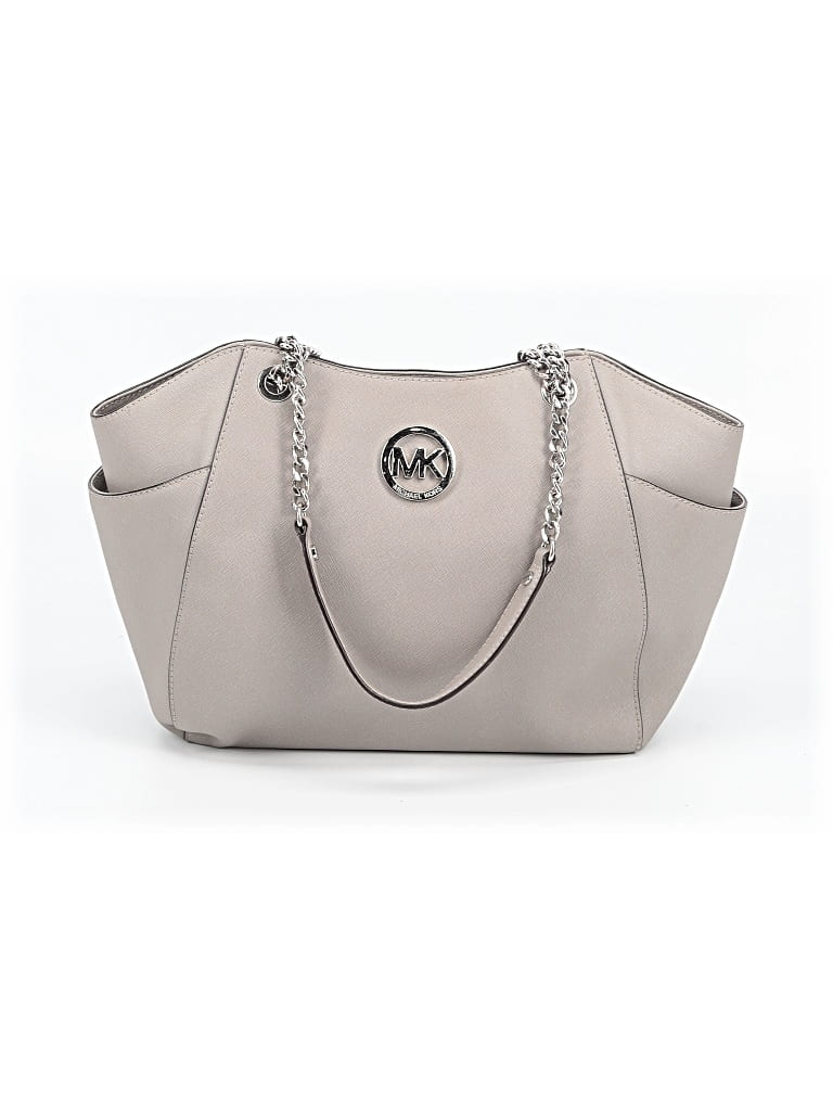 Pre-owned Michael Michael Kors Leather Satchel In Gray