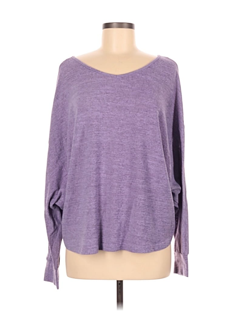Pre-owned Shein 3/4 Sleeve T-shirt In Purple
