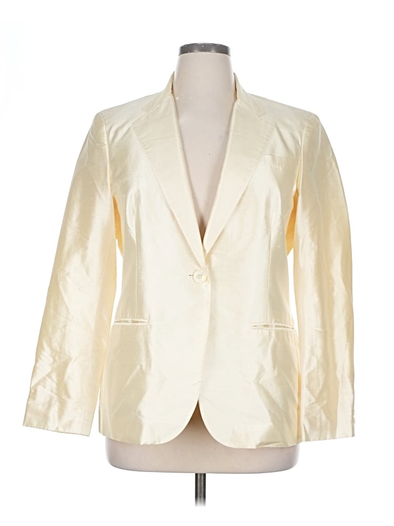 Pre-owned Polo Ralph Lauren Silk Blazer Jacket In White