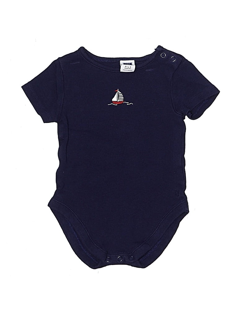 Pre-owned Janie And Jack Babies' Short Sleeve Onesie In Blue