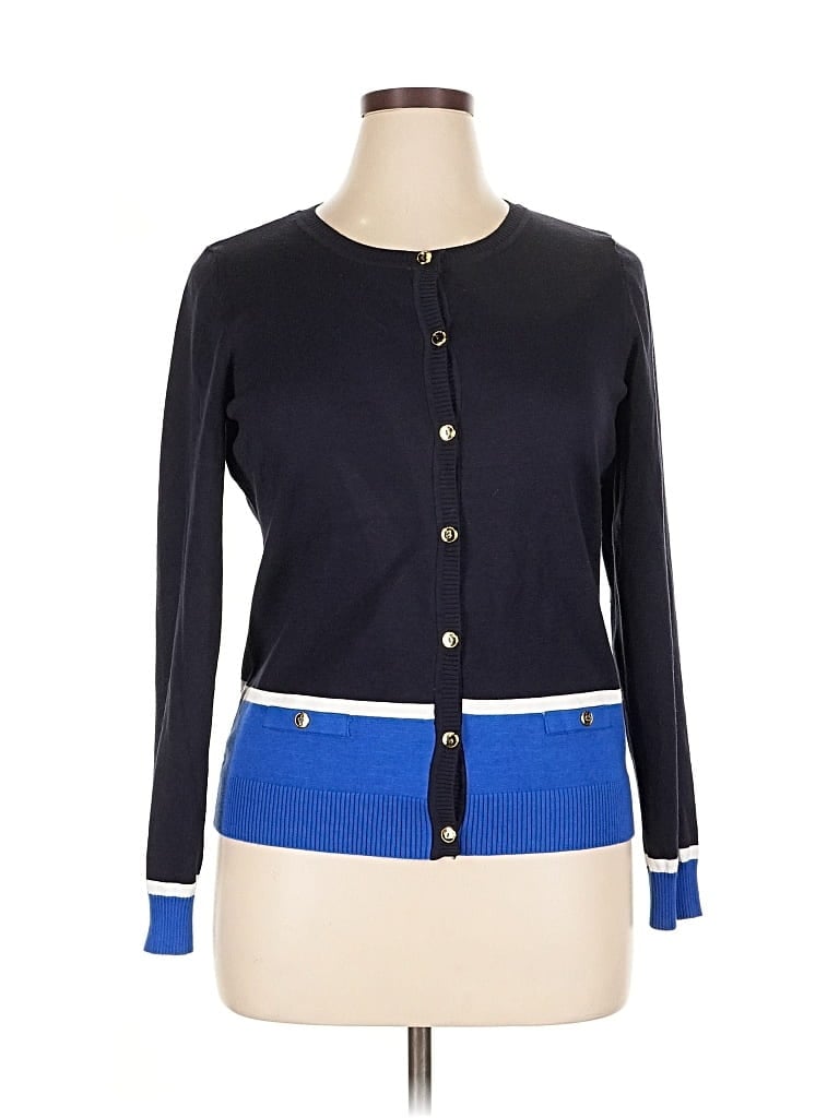 Pre-owned Karen Scott Cardigan Sweater In Blue