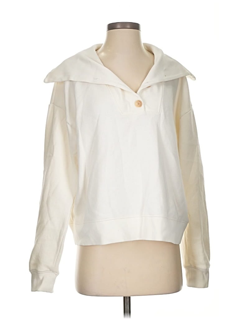 Pre-owned Banana Republic Factory Store Sweatshirt In White