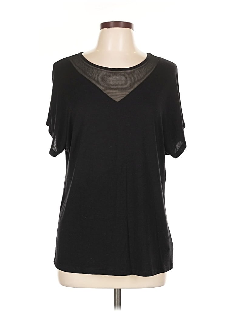 Pre-owned Tahari Short Sleeve T-shirt In Black