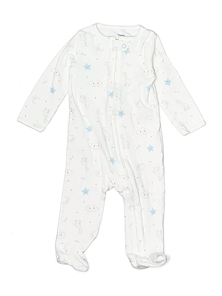 Pre-owned Carter's Babies' Long Sleeve Onesie In White