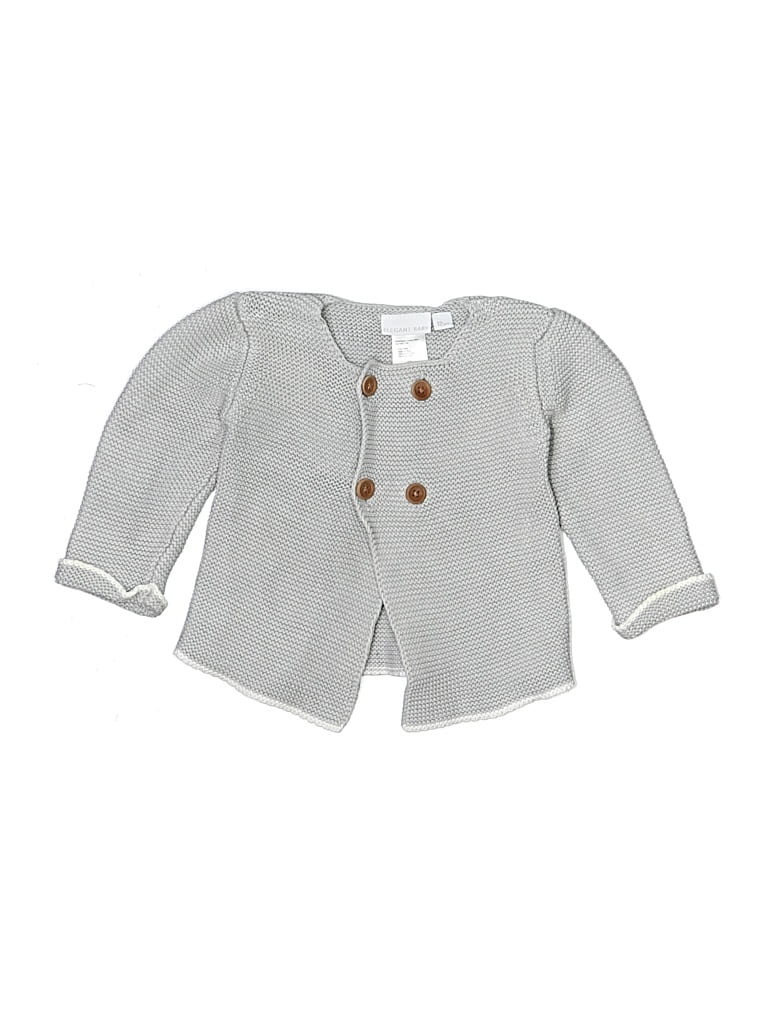 Pre-owned Elegant Baby Babies' Cardigan Sweater In Silver