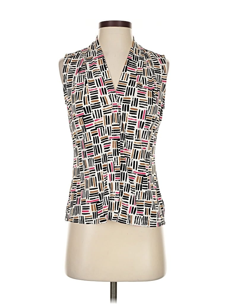 Pre-owned Calvin Klein Sleeveless Blouse In White