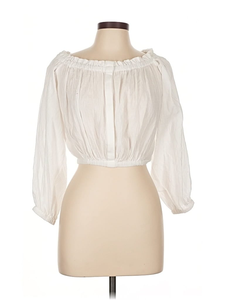 Pre-owned By Together 3/4 Sleeve Blouse In White