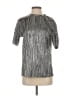 Lea & Viola Metallic Silver Short Sleeve T-Shirt Size XS - photo 1