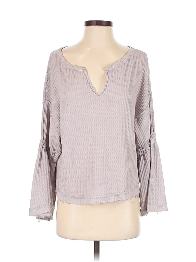 Pre-owned We The Free 3/4 Sleeve T-shirt In Gray