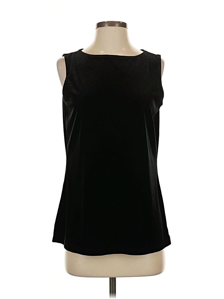 Pre-owned Susan Graver Sleeveless Blouse In Black