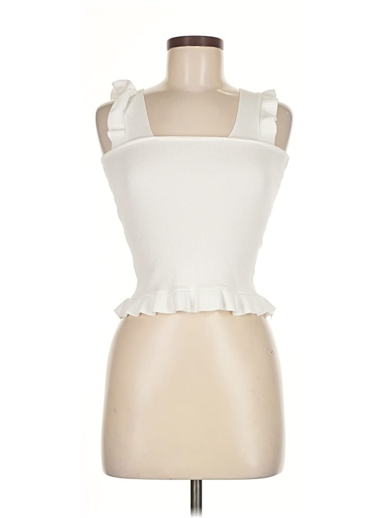 Pre-owned Sage The Label Sleeveless Top White Sweetheart Neckline Tops