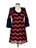 Judith March 100% Polyester Chevron-herringbone Blue Casual Dress Size L - photo 1