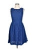 Emmelee 100% Polyester Hearts Blue Cocktail Dress Size L - photo 1