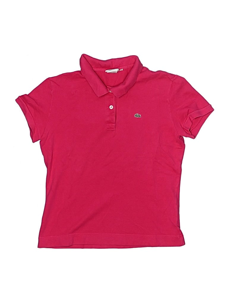 Pre-owned Lacoste Kids' Short Sleeve Top Pink Collared Neckline Tops