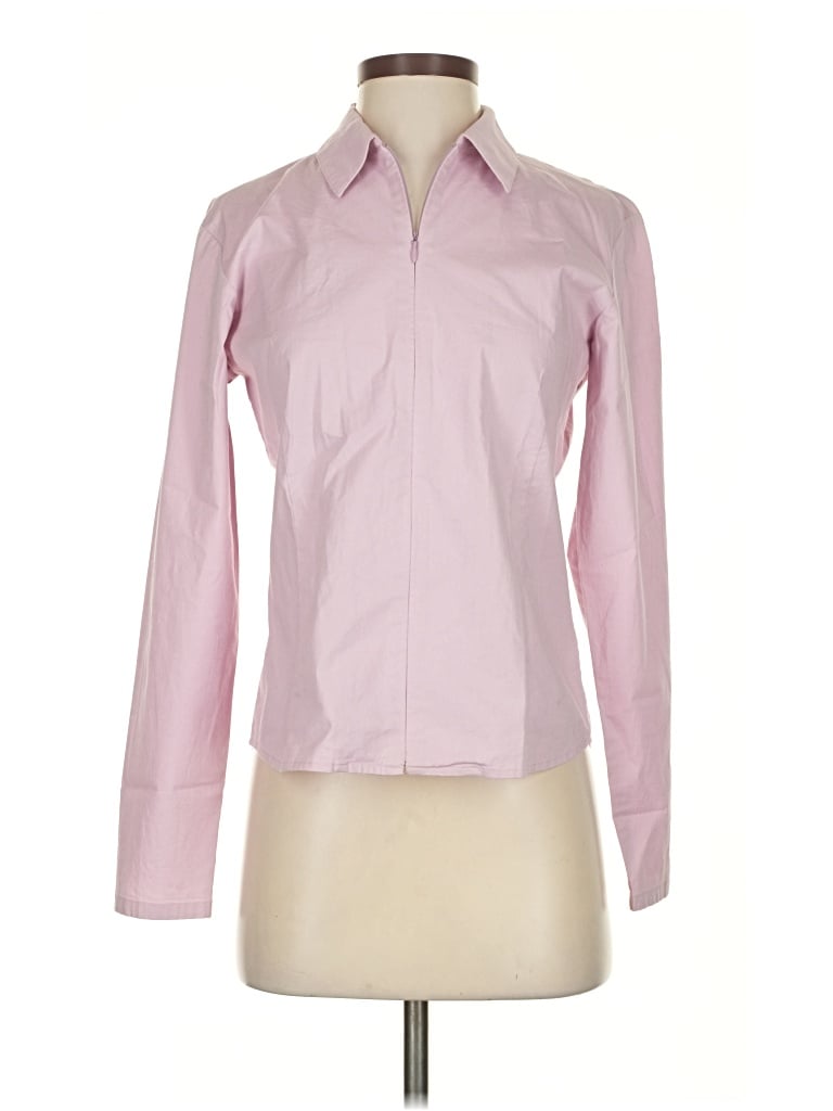 Pre-owned Eileen Fisher Long Sleeve Blouse In Pink