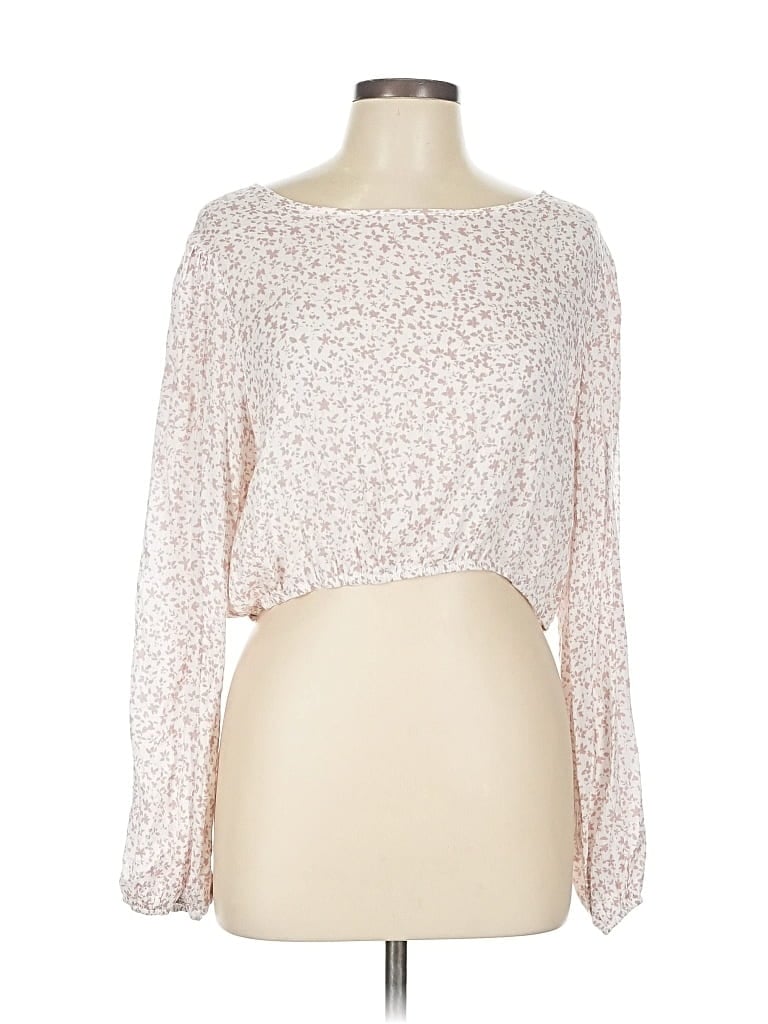 Pre-owned Le Lis Long Sleeve Blouse In Pink