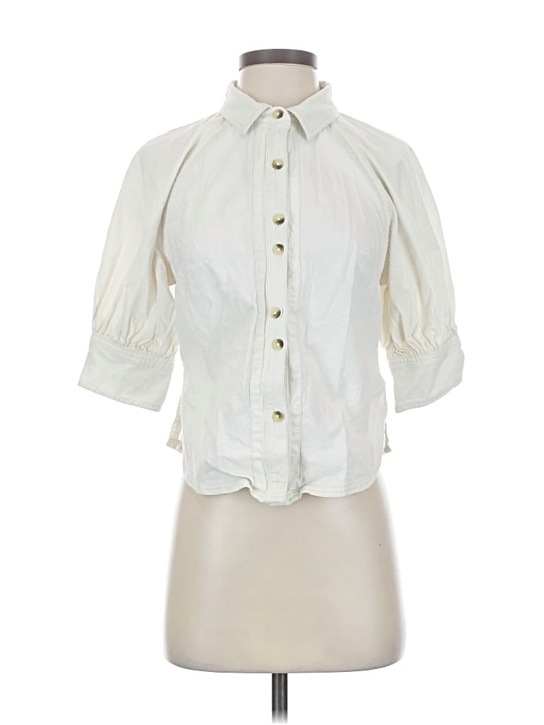 Pre-owned We The Free 3/4 Sleeve Blouse In White