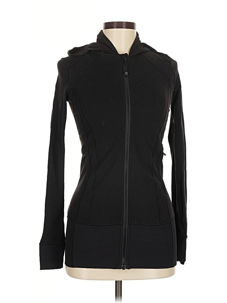 Pre-owned Lululemon Athletica Zip Up Hoodie In Black