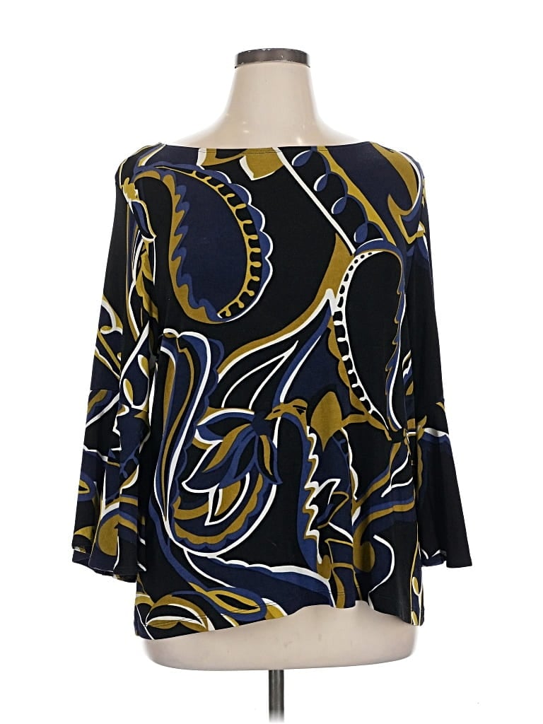 Pre-owned Travelers By Chico's 3/4 Sleeve Blouse In Blue