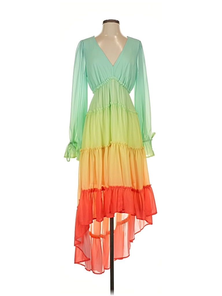 Pre-owned Champagne & Strawberry Cocktail Dress In Green