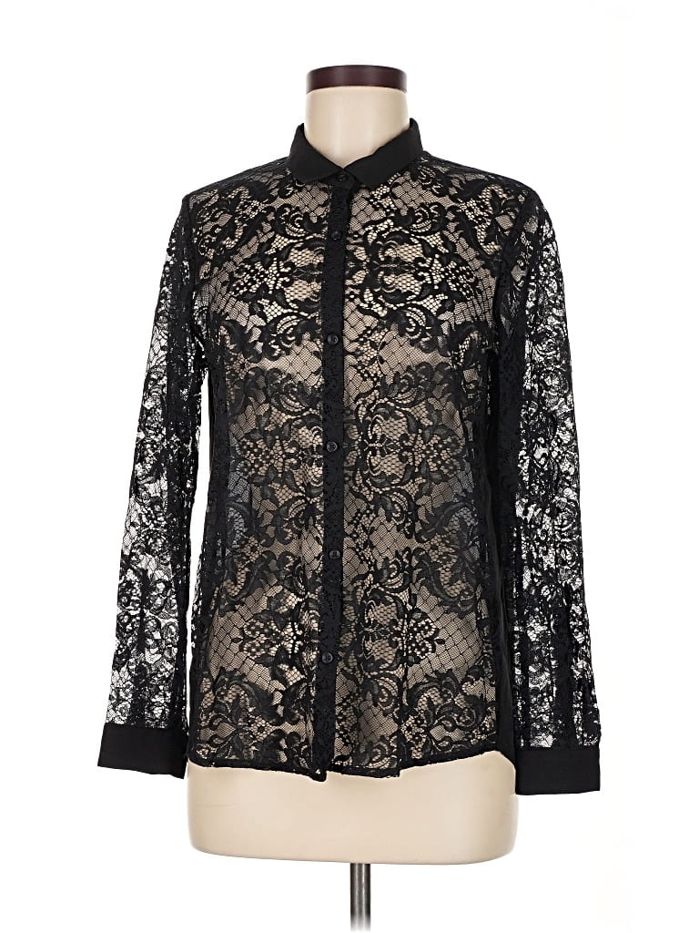 Pre-owned The Kooples Long Sleeve Blouse In Black