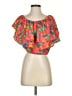 Sugarlips 100% Polyester Floral Graphic Tropical Multi Color Orange Short Sleeve Blouse Size XS - photo 1