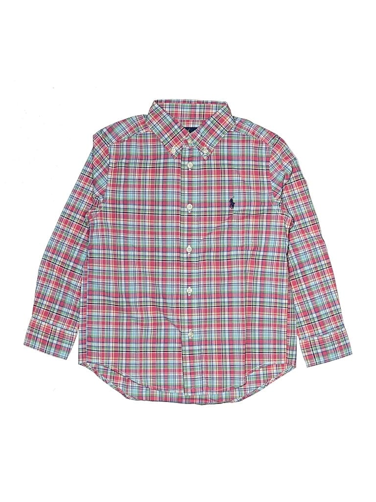 Pre-owned Ralph Lauren Kids' Long Sleeve Button Down Shirt In Red