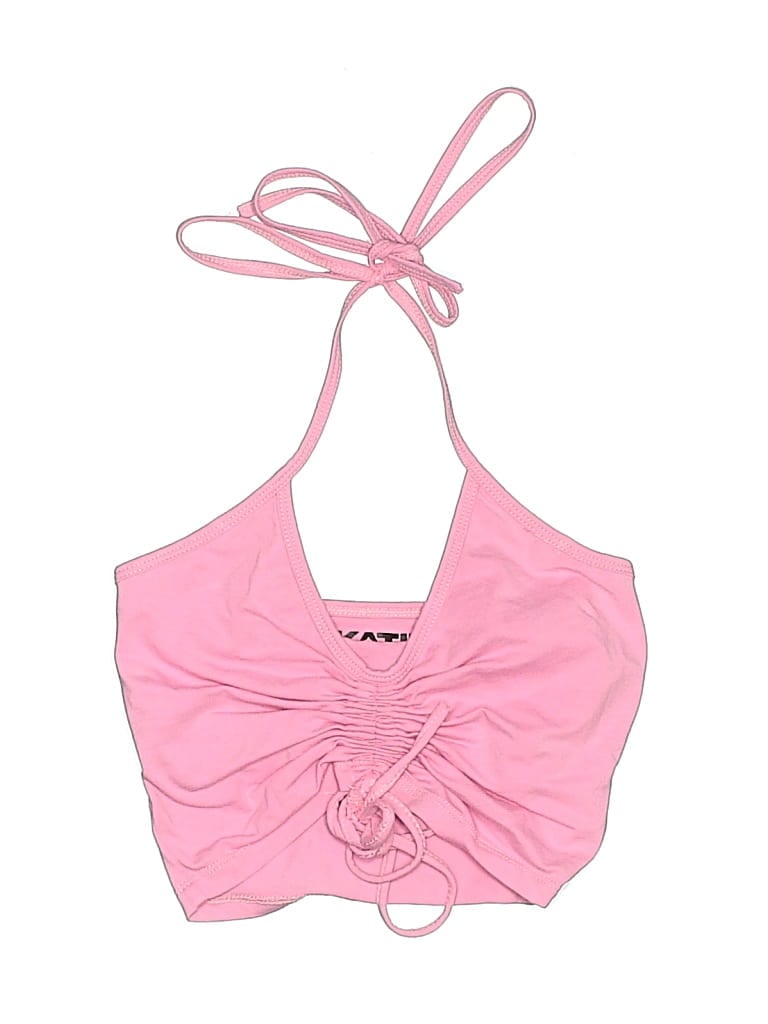 Pre-owned Katie J Nyc Kids' Tank Top Pink Halter Neckline Tops
