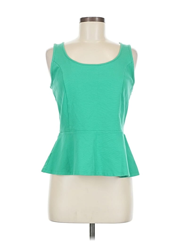 Pre-owned Ann Taylor Factory Sleeveless Top Green Sweetheart Neckline Tops
