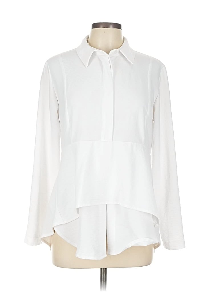 Pre-owned Assorted Brands Long Sleeve Blouse In White