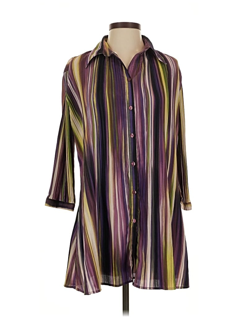 Pre-owned Milano 3/4 Sleeve Blouse In Purple