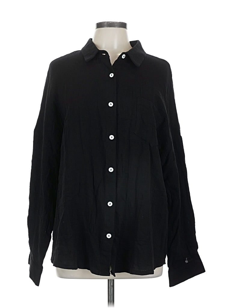 Automet Long Sleeve Button Down Shirt In Black