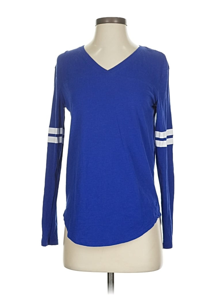 Pre-owned Victoria's Secret Pink Long Sleeve T-shirt In Blue