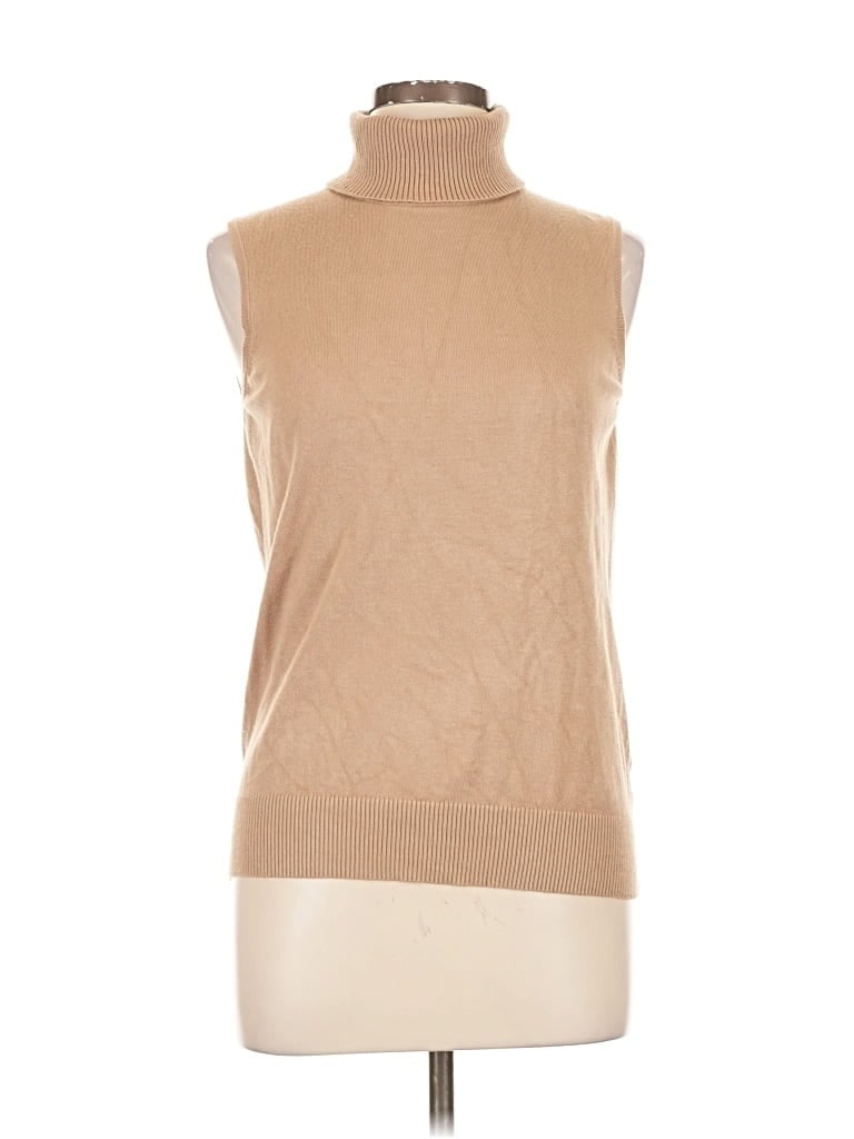 Pre-owned Cable & Gauge Sweater Vest In Brown