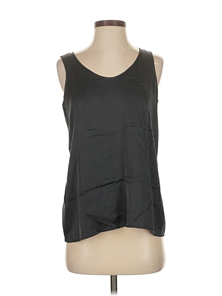 Pre-owned Eileen Fisher Sleeveless Top Black Scoop Neck Tops