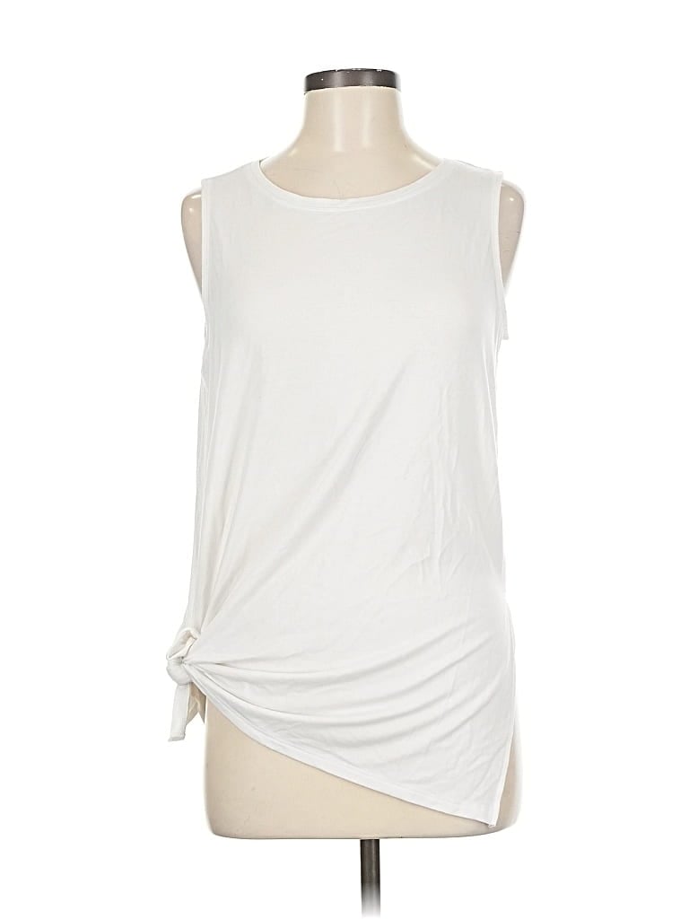Pre-owned Athleta Sleeveless Top Ivory One Shoulder Neckline Tops In White