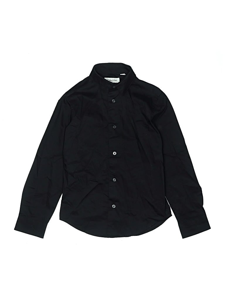 Pre-owned Calvin Klein Kids' Long Sleeve Button Down Shirt In Black